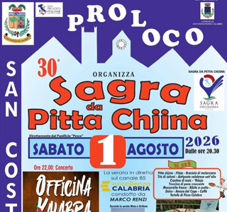 Sagra da Pitta Chjina San Costantino Calabro 2026