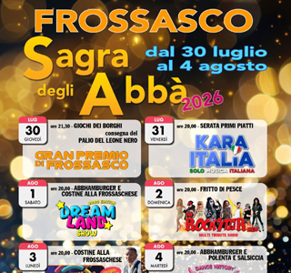 Sagra degli Abbà Frossasco 2026