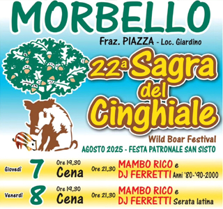 Sagra del Cinghiale Piazza di Morbello 2025
